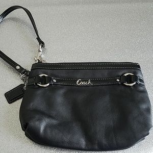 Coach Black Leather Wristlet